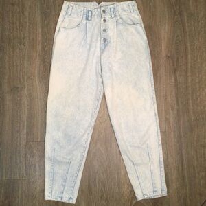 VTG 80s Acid Wash High Rise Button fly Denim Jeans 11/12